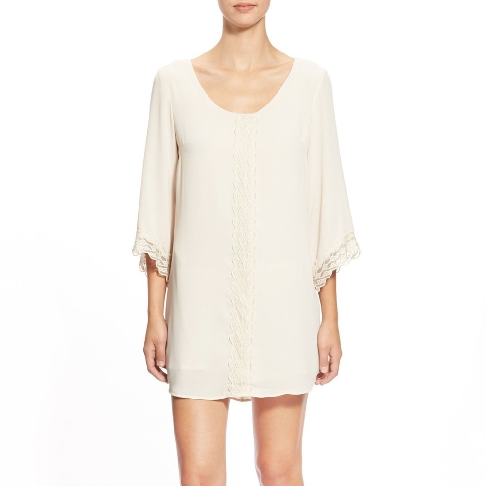 ✨ NEW ✨ Lace Trim Shift Dress with Bell Sleeves